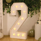 Giant LED Marquee Light Up Number "2", White 4ft Pre-Cut Foam Board with 10 Warm White Battery Operated LEDs, Glue Gun and Sticks