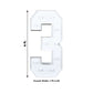 Giant LED Marquee Light Up Number "3", White 4ft Pre-Cut Foam Board with 10 Warm White Battery Operated LEDs, Glue Gun and Sticks