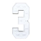 Giant LED Marquee Light Up Number "3", White 4ft Pre-Cut Foam Board with 10 Warm White Battery Operated LEDs, Glue Gun and Sticks