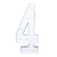 Giant LED Marquee Light Up Number "4", White 4ft Pre-Cut Foam Board with 10 Warm White Battery Operated LEDs, Glue Gun and Sticks