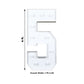 Giant LED Marquee Light Up Number "5", White 4ft Pre-Cut Foam Board with 10 Warm White Battery Operated LEDs, Glue Gun and Sticks