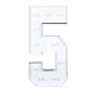 Giant LED Marquee Light Up Number "5", White 4ft Pre-Cut Foam Board with 10 Warm White Battery Operated LEDs, Glue Gun and Sticks