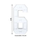 Giant LED Marquee Light Up Number "6", White 4ft Pre-Cut Foam Board with 10 Warm White Battery Operated LEDs, Glue Gun and Sticks