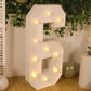 Giant LED Marquee Light Up Number "6", White 4ft Pre-Cut Foam Board with 10 Warm White Battery Operated LEDs, Glue Gun and Sticks