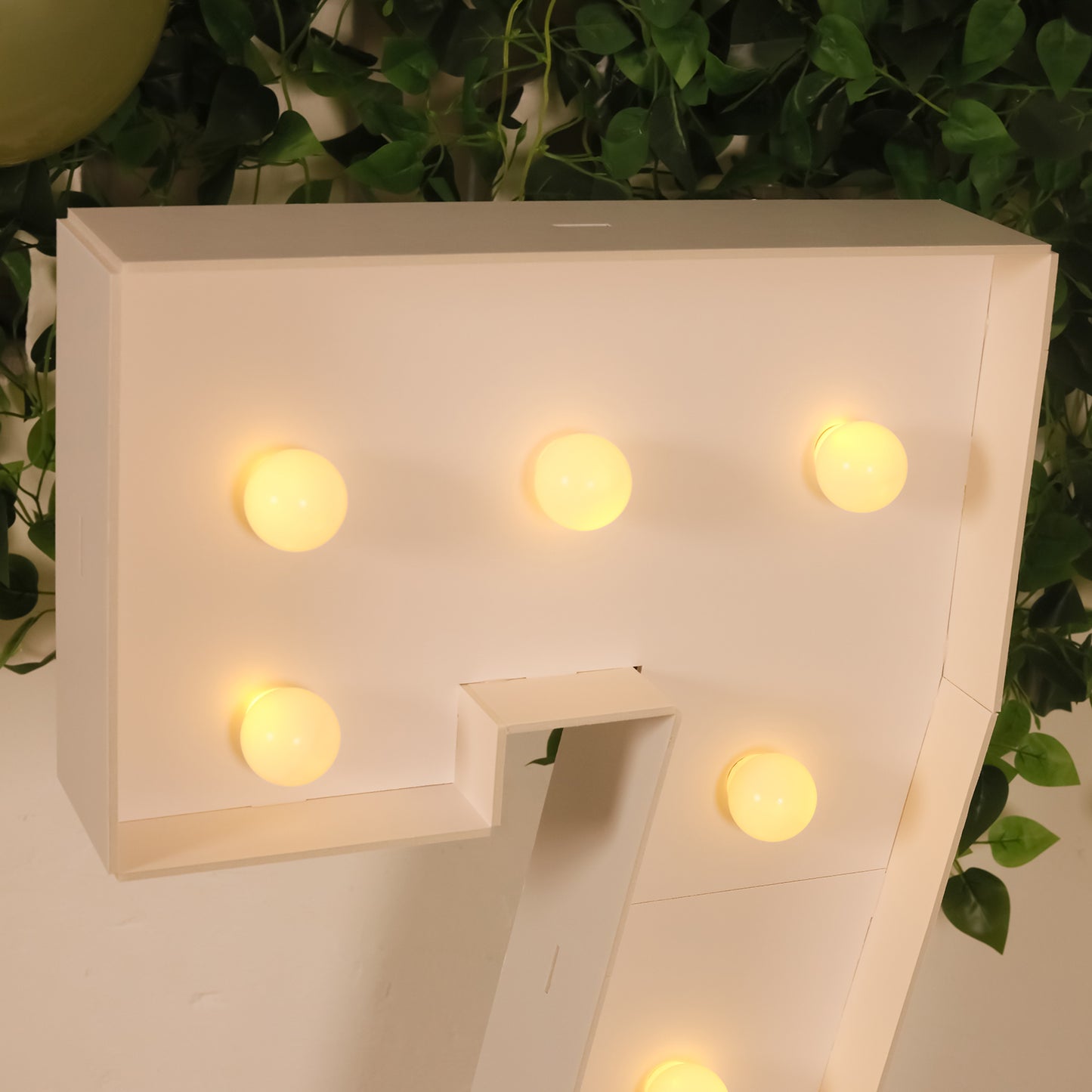 Giant LED Marquee Light Up Number "7", White 4ft Pre-Cut Foam Board with 10 Warm White Battery Operated LEDs, Glue Gun and Sticks