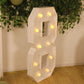 Giant LED Marquee Light Up Number "8", White 4ft Pre-Cut Foam Board with 10 Warm White Battery Operated LEDs, Glue Gun and Sticks