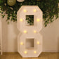 Giant LED Marquee Light Up Number "8", White 4ft Pre-Cut Foam Board with 10 Warm White Battery Operated LEDs, Glue Gun and Sticks