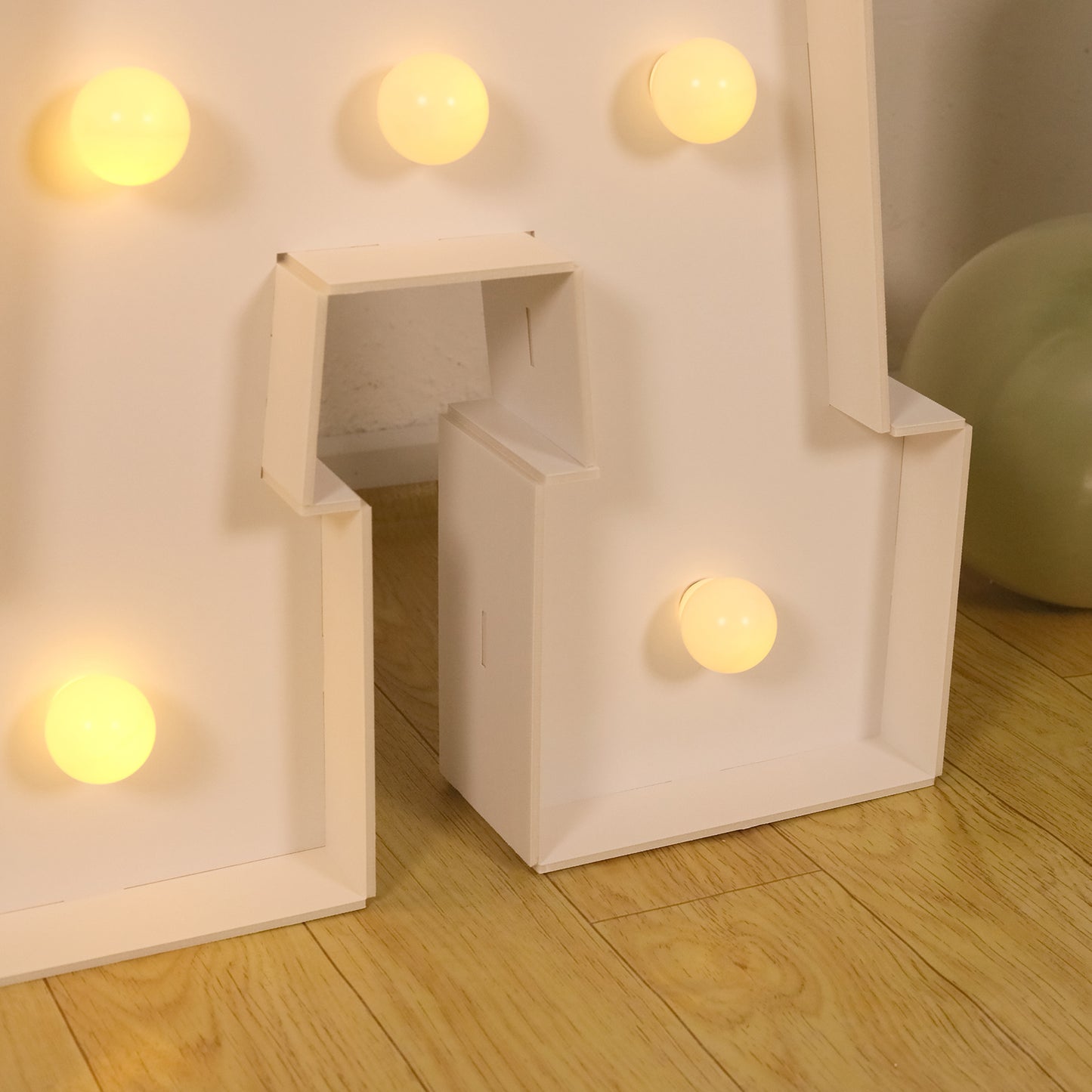 Giant LED Marquee Light Up Letter "A", White 4ft Pre-Cut Foam Board with 10 Warm White Battery Operated LEDs, Glue Gun and Sticks