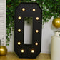 Giant LED Marquee Light Up Number "0", Black 4ft Pre-Cut Foam Board with 10 Warm White Battery Operated LEDs, Glue Gun and Sticks