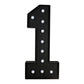 Giant LED Marquee Light Up Number "1", Black 4ft Pre-Cut Foam Board with 10 Warm White Battery Operated LEDs, Glue Gun and Sticks
