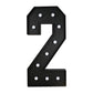 Giant LED Marquee Light Up Number "2", Black 4ft Pre-Cut Foam Board with 10 Warm White Battery Operated LEDs, Glue Gun and Sticks