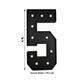 Giant LED Marquee Light Up Number "5", Black 4ft Pre-Cut Foam Board with 10 Warm White Battery Operated LEDs, Glue Gun and Sticks