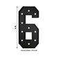 Giant LED Marquee Light Up Number "6", Black 4ft Pre-Cut Foam Board with 10 Warm White Battery Operated LEDs, Glue Gun and Sticks