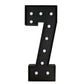 Giant LED Marquee Light Up Number "7", Black 4ft Pre-Cut Foam Board with 10 Warm White Battery Operated LEDs, Glue Gun and Sticks