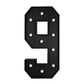Giant LED Marquee Light Up Number "9", Black 4ft Pre-Cut Foam Board with 10 Warm White Battery Operated LEDs, Glue Gun and Sticks