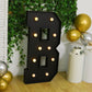 Giant LED Marquee Light Up Letter "B", Black 4ft Pre-Cut Foam Board with 10 Warm White Battery Operated LEDs, Glue Gun and Sticks