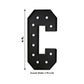 Giant LED Marquee Light Up Letter "C", Black 4ft Pre-Cut Foam Board with 10 Warm White Battery Operated LEDs, Glue Gun and Sticks