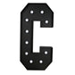 Giant LED Marquee Light Up Letter "C", Black 4ft Pre-Cut Foam Board with 10 Warm White Battery Operated LEDs, Glue Gun and Sticks