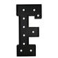 Giant LED Marquee Light Up Letter "F", Black 4ft Pre-Cut Foam Board with 10 Warm White Battery Operated LEDs, Glue Gun and Sticks