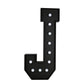 Giant LED Marquee Light Up Letter "J", Black 4ft Pre-Cut Foam Board with 10 Warm White Battery Operated LEDs, Glue Gun and Sticks