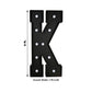 Giant LED Marquee Light Up Letter "K", Black 4ft Pre-Cut Foam Board with 10 Warm White Battery Operated LEDs, Glue Gun and Sticks