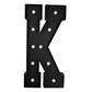Giant LED Marquee Light Up Letter "K", Black 4ft Pre-Cut Foam Board with 10 Warm White Battery Operated LEDs, Glue Gun and Sticks
