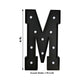 Giant LED Marquee Light Up Letter "M", Black 4ft Pre-Cut Foam Board with 10 Warm White Battery Operated LEDs, Glue Gun and Sticks