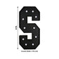 Giant LED Marquee Light Up Letter "S", Black 4ft Pre-Cut Foam Board with 10 Warm White Battery Operated LEDs, Glue Gun and Sticks