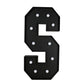 Giant LED Marquee Light Up Letter "S", Black 4ft Pre-Cut Foam Board with 10 Warm White Battery Operated LEDs, Glue Gun and Sticks