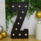 Giant LED Marquee Light Up Letter "Z", Black 4ft Pre-Cut Foam Board with 10 Warm White Battery Operated LEDs, Glue Gun and Sticks
