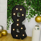 Giant LED Marquee Light Up Symbol "&", Black 4ft Pre-Cut Foam Board with 10 Warm White Battery Operated LEDs, Glue Gun and Sticks