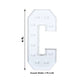Giant LED Marquee Light Up Letter "C", White 4ft Pre-Cut Foam Board with 10 Warm White Battery Operated LEDs, Glue Gun and Sticks