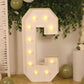 Giant LED Marquee Light Up Letter "C", White 4ft Pre-Cut Foam Board with 10 Warm White Battery Operated LEDs, Glue Gun and Sticks