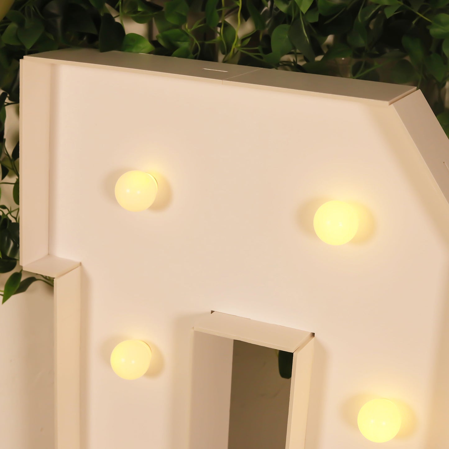 Giant LED Marquee Light Up Letter "D", White 4ft Pre-Cut Foam Board with 10 Warm White Battery Operated LEDs, Glue Gun and Sticks