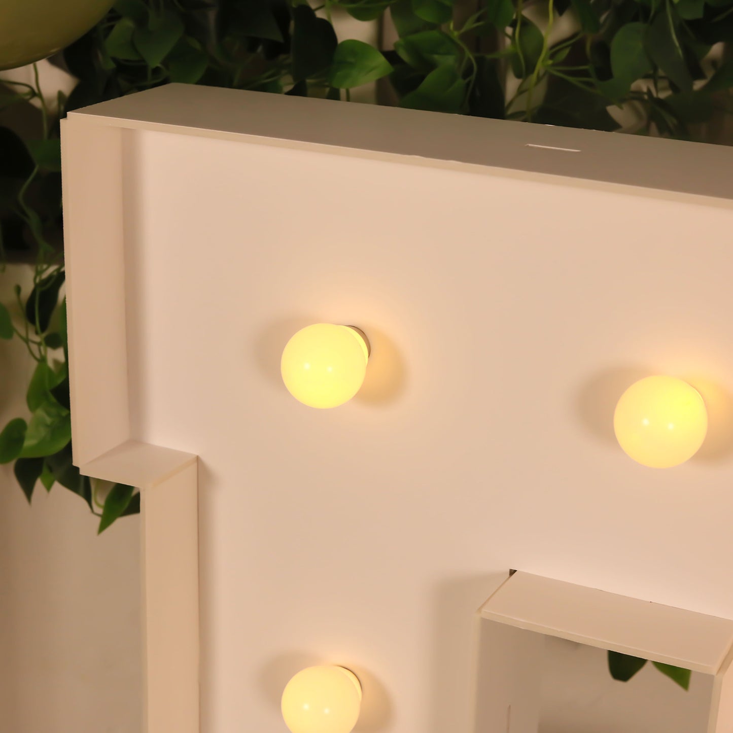 Giant LED Marquee Light Up Letter "E", White 4ft Pre-Cut Foam Board with 10 Warm White Battery Operated LEDs, Glue Gun and Sticks