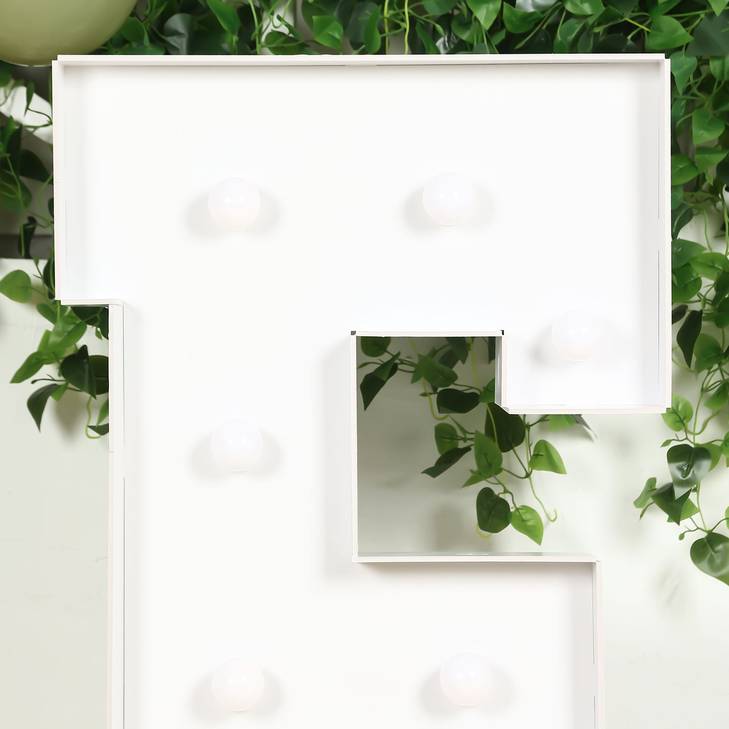 Giant LED Marquee Light Up Letter "E", White 4ft Pre-Cut Foam Board with 10 Warm White Battery Operated LEDs, Glue Gun and Sticks