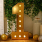 Giant LED Marquee Light Up Number "1", Gold 4ft Pre-Cut Foam Board with 10 Warm White Battery Operated LEDs, Glue Gun and Sticks
