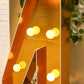 Giant LED Marquee Light Up Number "4", Gold 4ft Pre-Cut Foam Board with 10 Warm White Battery Operated LEDs, Glue Gun and Sticks