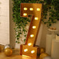 Giant LED Marquee Light Up Number "7", Gold 4ft Pre-Cut Foam Board with 10 Warm White Battery Operated LEDs, Glue Gun and Sticks