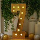 Giant LED Marquee Light Up Number "7", Gold 4ft Pre-Cut Foam Board with 10 Warm White Battery Operated LEDs, Glue Gun and Sticks