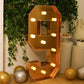 Giant LED Marquee Light Up Number "9", Gold 4ft Pre-Cut Foam Board with 10 Warm White Battery Operated LEDs, Glue Gun and Sticks