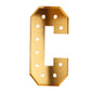 Giant LED Marquee Light Up Letter "C", Gold 4ft Pre-Cut Foam Board with 10 Warm White Battery Operated LEDs, Glue Gun and Sticks