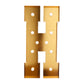 Giant LED Marquee Light Up Letter "H", Gold 4ft Pre-Cut Foam Board with 10 Warm White Battery Operated LEDs, Glue Gun and Sticks