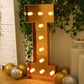 Giant LED Marquee Light Up Letter "I", Gold 4ft Pre-Cut Foam Board with 10 Warm White Battery Operated LEDs, Glue Gun and Sticks