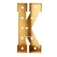 Giant LED Marquee Light Up Letter "K", Gold 4ft Pre-Cut Foam Board with 10 Warm White Battery Operated LEDs, Glue Gun and Sticks