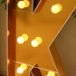 Giant LED Marquee Light Up Letter "K", Gold 4ft Pre-Cut Foam Board with 10 Warm White Battery Operated LEDs, Glue Gun and Sticks