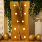 Giant LED Marquee Light Up Letter "N", Gold 4ft Pre-Cut Foam Board with 10 Warm White Battery Operated LEDs, Glue Gun and Sticks