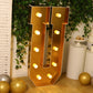 Giant LED Marquee Light Up Letter "U", Gold 4ft Pre-Cut Foam Board with 10 Warm White Battery Operated LEDs, Glue Gun and Sticks