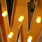 Giant LED Marquee Light Up Letter "W", Gold 4ft Pre-Cut Foam Board with 10 Warm White Battery Operated LEDs, Glue Gun and Sticks