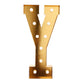 Giant LED Marquee Light Up Letter "Y", Gold 4ft Pre-Cut Foam Board with 10 Warm White Battery Operated LEDs, Glue Gun and Sticks